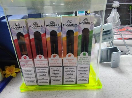 Vapes on a counter